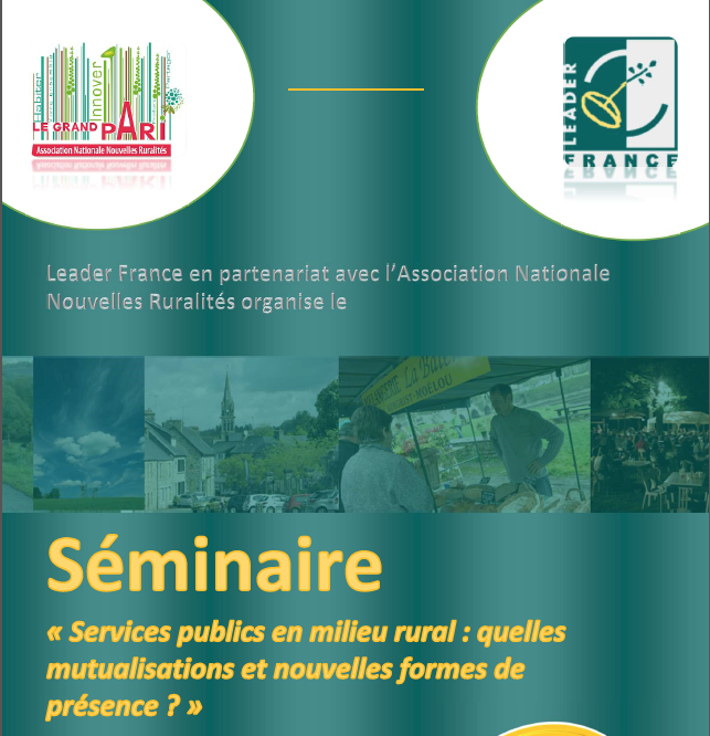 5-7 novembre 2018- Séminaire « Services publics en milieu rural : Quelles mutualisations et nouvelles formes de présence? »