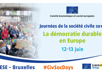 Pour une démocratie durable en Europe – Journées de la Société civile – 12-13 juin 2019