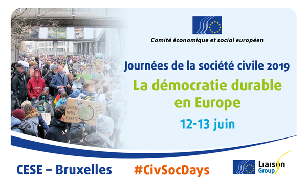 Pour une démocratie durable en Europe – Journées de la Société civile – 12-13 juin 2019